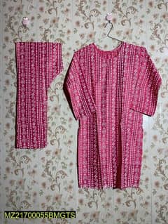 2 pcs woman's Stitched linen printed y 0