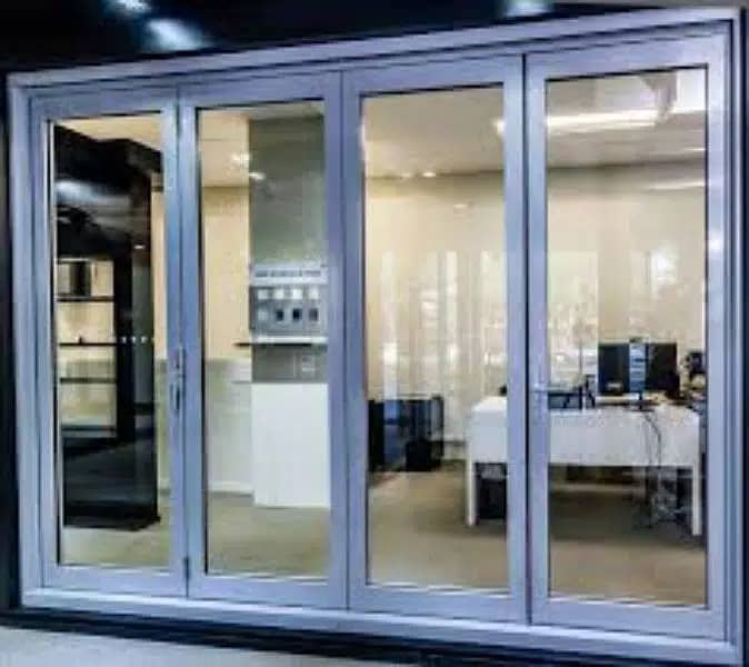 aluminium & upvc window single glaze openable door 12mm glasspartition 1