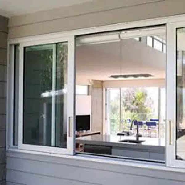 aluminium & upvc window single glaze openable door 12mm glasspartition 3