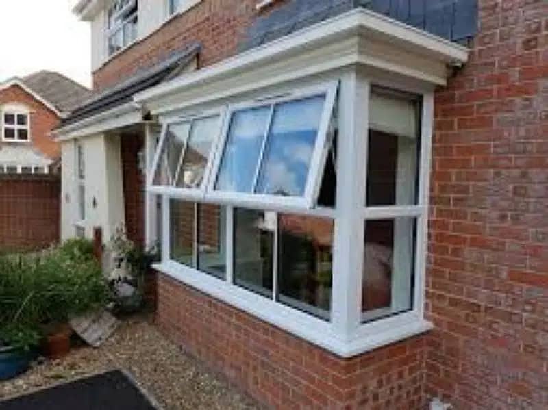 aluminium & upvc window single glaze openable door 12mm glasspartition 12