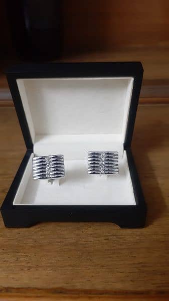 Silver steel stylish quality design wedding cufflinks (stud) for men 0