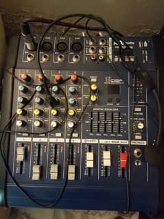 Two 12 inches speaker and audio mixer