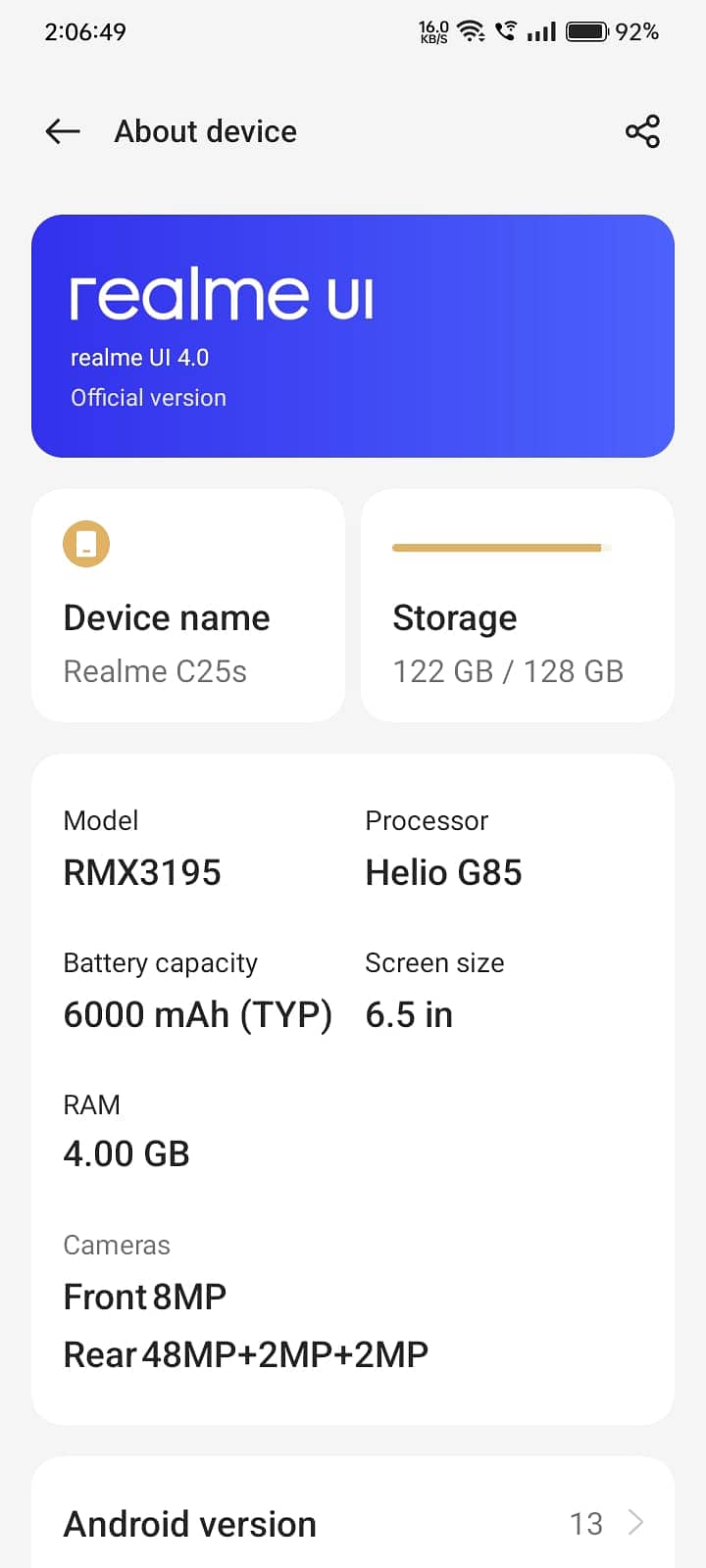 Realme C25s 4/128 GB 9