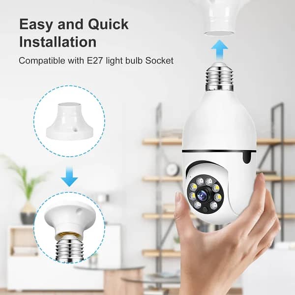 Speed-x Bulb Camera 1080p Wifi 360 Degree Panoramic Night Vision Two-w 6