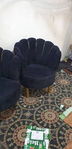 set of 2 chairs in jet black velvet fine quality n cheap price 0