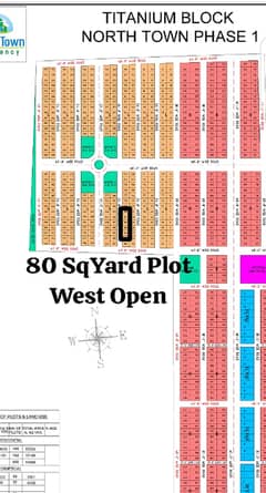 80 SqYard Plots Available in North Town Residency Titanium Block 0