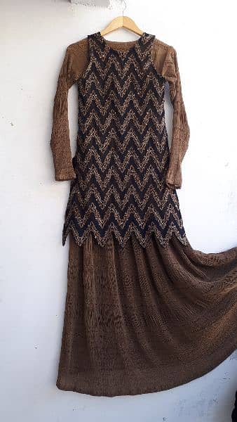 brown 3pcs fancy dress 3