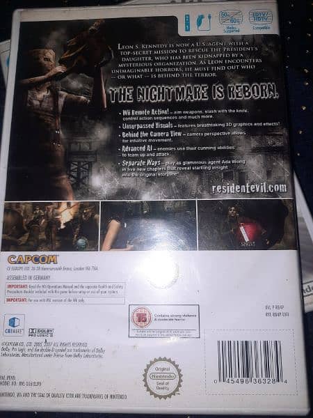 playstation wii original DVD game resident evil 4 (wii edition) 1