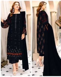 3 pce women unstitched branded Noor E Nazar Embroidered suit 0