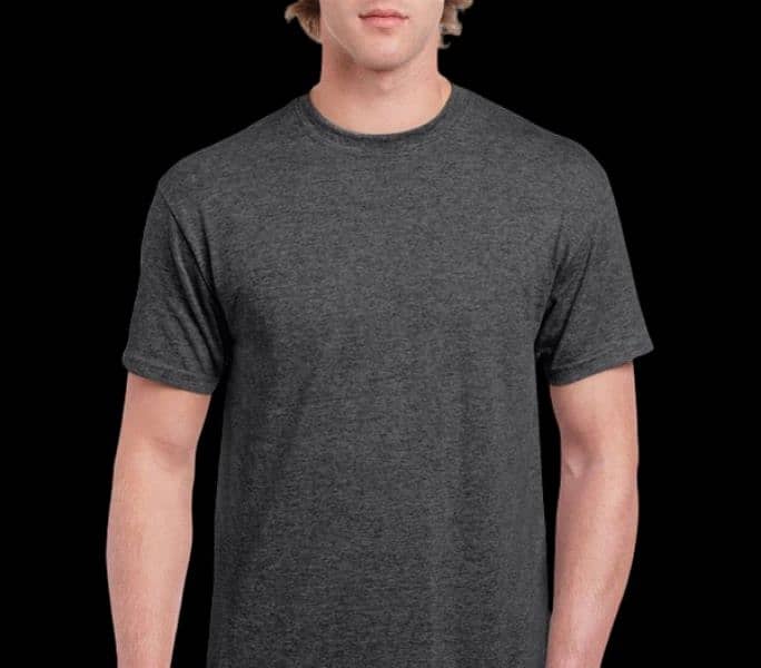 T-SHIRT ROUND NECK BLACK NAVY BLUE HEATHER GRAY DARK GRAY CHARCOAL 3