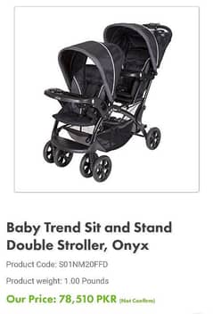 double stroller (zubaidas) sit n stand