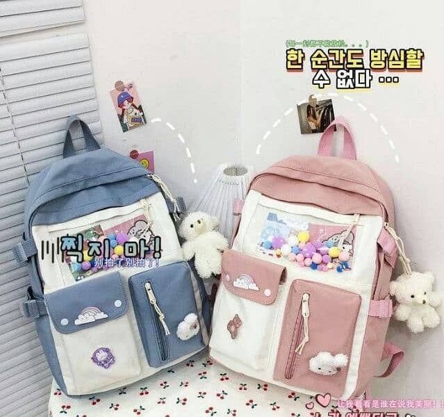 Kid's school Bag,pack of4/canvas set/Nylon/casual backpack/daisyprint/ 5