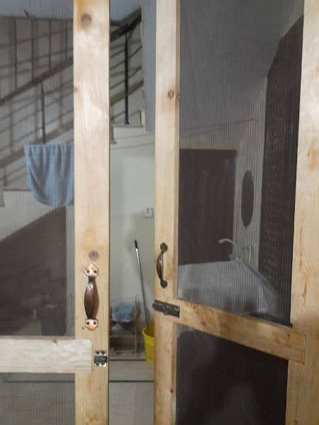 wooden double net doors 2