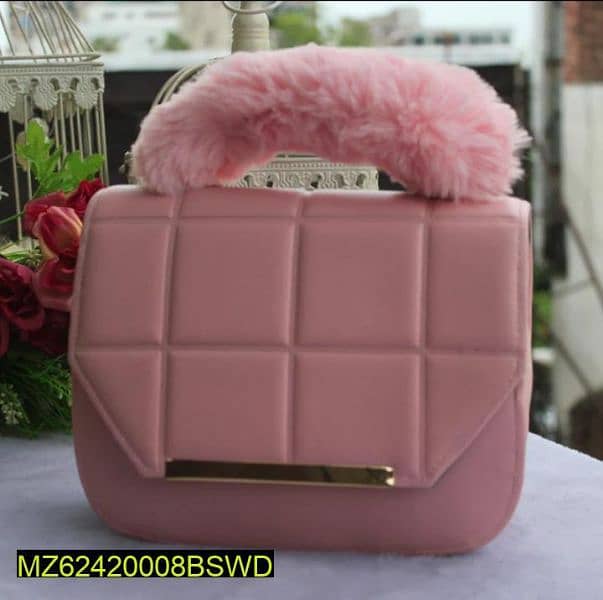 Women's PU Leather Plain Handbag 1
