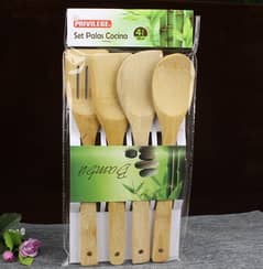 Bamboo 4Piece Spoons Set 0