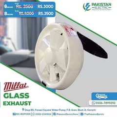 Glass Exhaust Fan | 6 " , 8 " | Millat Fans