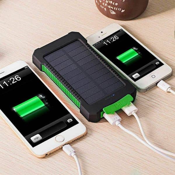 Solar Power Bank 10000mah with Dual Ports 0