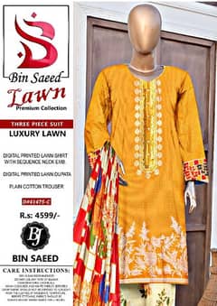 Bin Saeed Lawn premium Collection 0