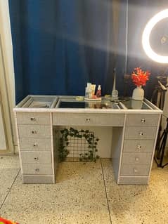 Stylish Glass top Vanity table/ Dressing table 0