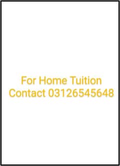 contact for home tuition for matric and inter classes.