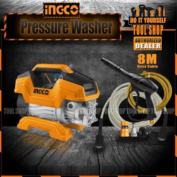 Copper Wire INGCO High Pressure Car Washer - 80 Bar, Induction Motor 0