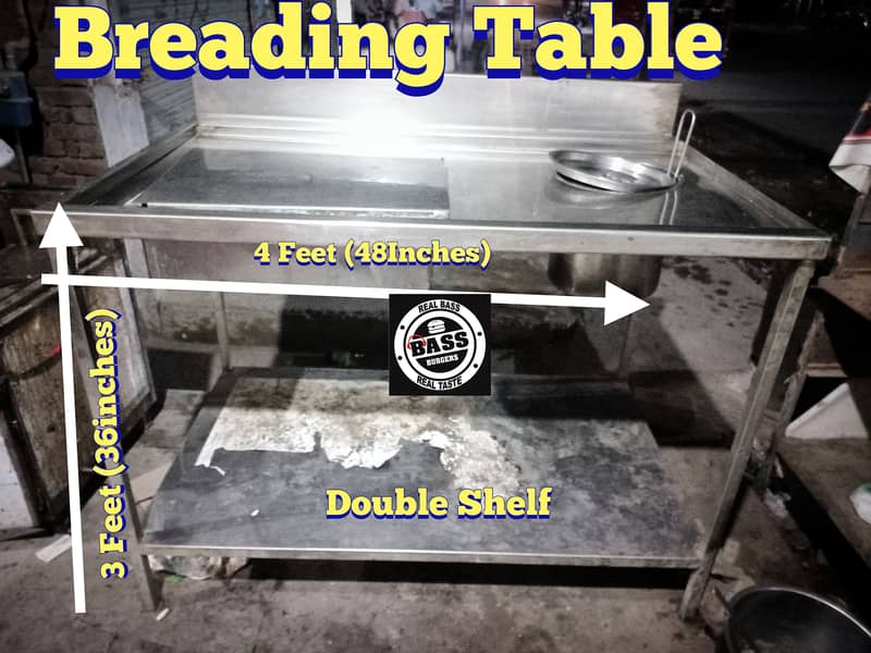 Breading Table Double Shelf ( Pure Stainless Steel) 1