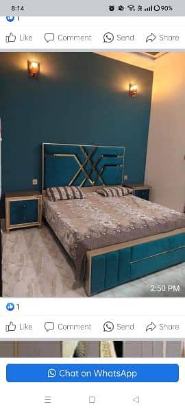 bed, complete bedset, poshish bed, wooden bed, smart bed 7