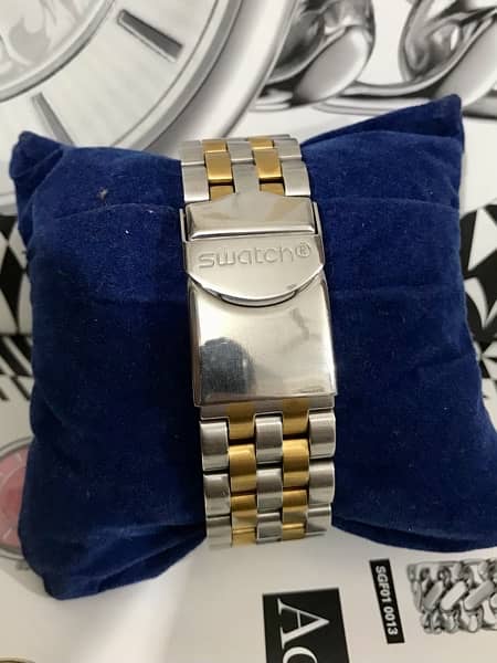 SWATCH-SWISS MADE-ROLEX STYLE-TWO TONE GOLD PLATED WATCH-RADO-OMEGA 4
