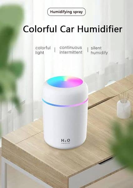 Portable H2O Spray Air Humidifier LED Light Mini – 300ml 0