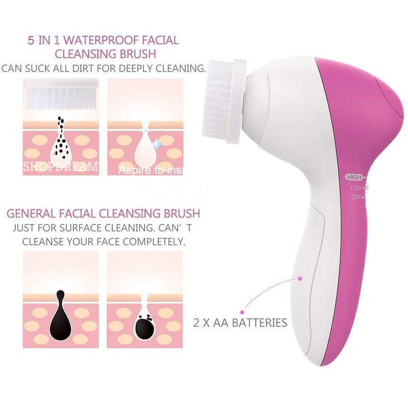 5 in 1 Face cleansing brush - Electric Facial Cleaner 2