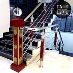 Steel, Glass railing, Grill, Frame, Stairs, Terrace, Stainless Steel