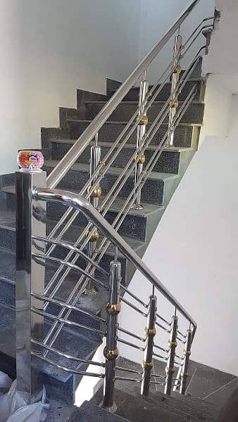 Steel, Glass railing, Grill, Frame, Stairs, Terrace, Stainless Steel 13