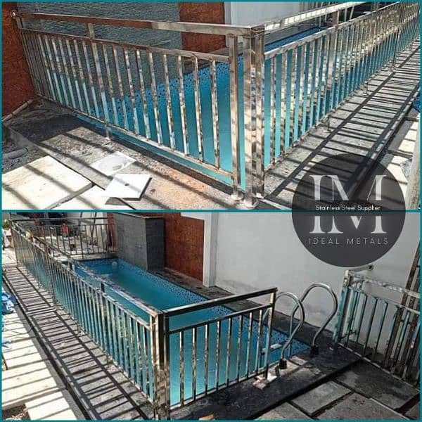 Steel, Glass railing, Grill, Frame, Stairs, Terrace, Stainless Steel 17