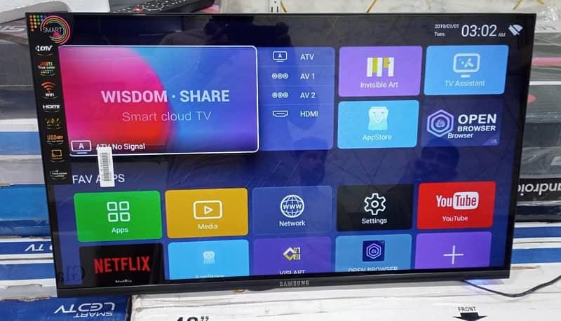 MEGA SAEL LED TV 43 Aimch samsung android 4k ultra slim box pack 2