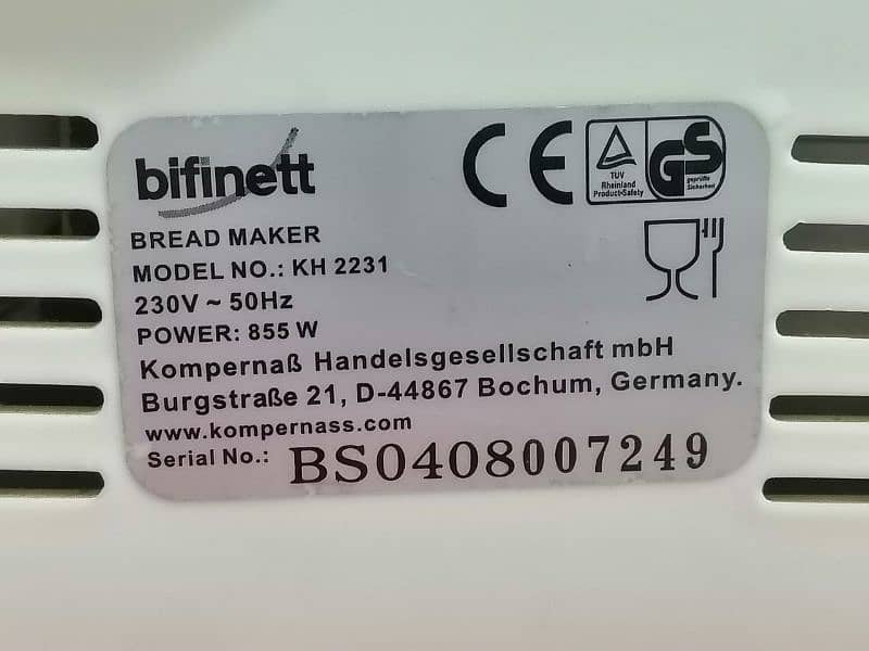 Bifinett Automatic 2 Pans Bread Maker, Imported 5