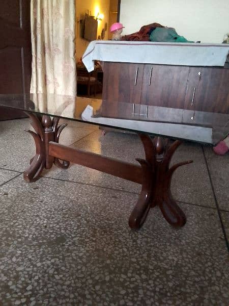 3 peace of tables pure shesham wood flower antique design 3