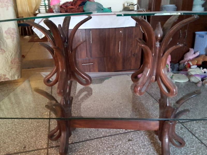 3 peace of tables pure shesham wood flower antique design 7