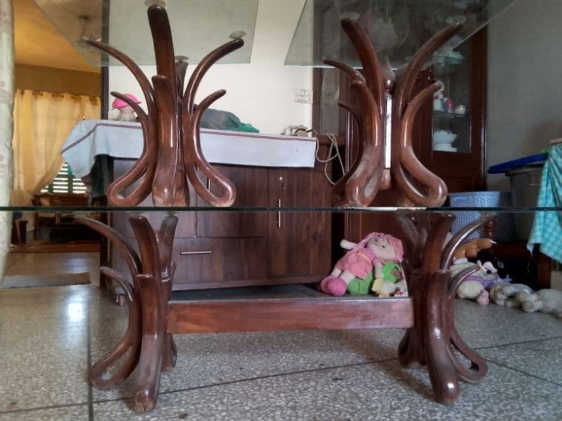 3 peace of tables pure shesham wood flower antique design 8