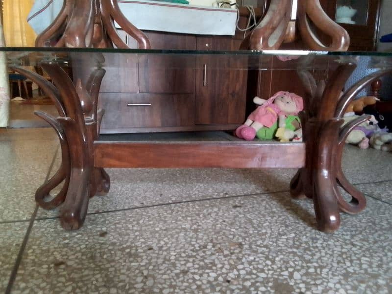3 peace of tables pure shesham wood flower antique design 10