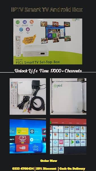PTCL Android IPTV Smart Tv Box Free 17000+ Programs Free Home Delivery 0