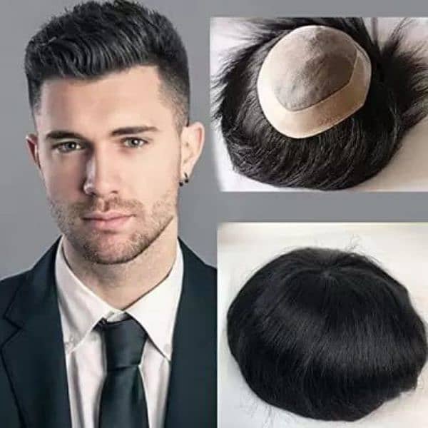 Men wig imported quality_hair patch _hair unit_(0'3'0'6'4'2'3'9'1'0'1) 0