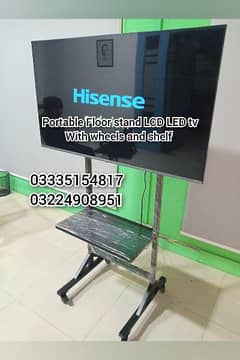 Lcd led tv floor stand with wheels for office home gaming cctv expo
