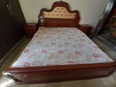 Bed along with 2 side tables & dressing Table