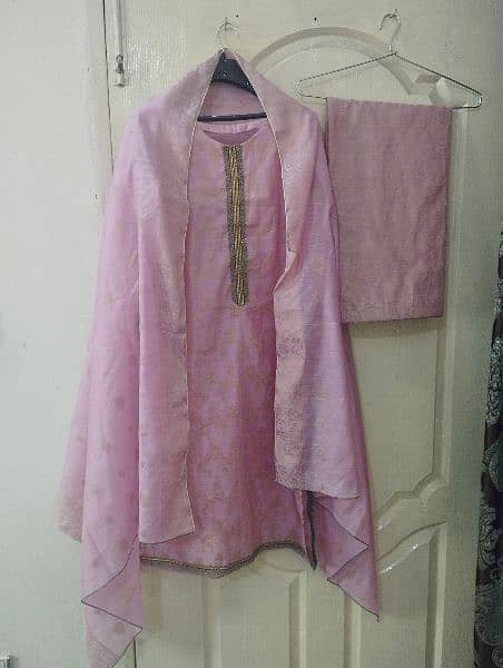 gulahmad cotton lawn Jacqurd three piece dress for sale. 1