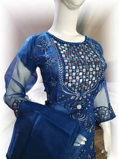 3 piece organza dress| formal dress | party wear dress