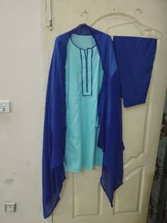 alkaram cotton kurta three piece dress for sale
