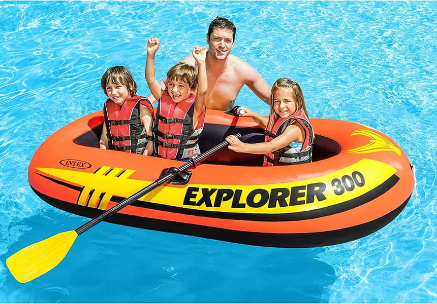 Intex Explorer 200 Inflatable Boat Ship Swimming Pool Rafting Fishing 0