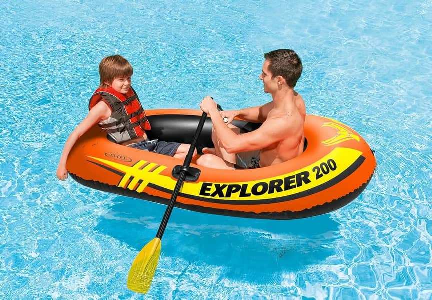 Intex Explorer 200 Inflatable Boat Ship Swimming Pool Rafting Fishing 4
