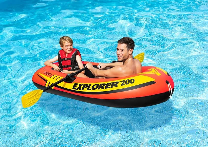 Intex Explorer 200 Inflatable Boat Ship Swimming Pool Rafting Fishing 8