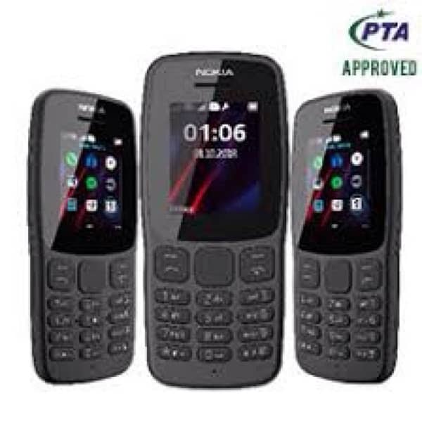 Nokia 106 mobile black colour box pack 1